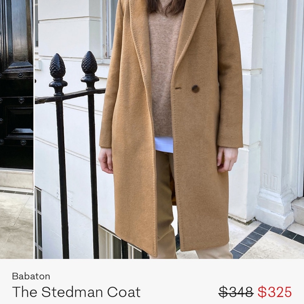 Aritzia Stedman wool caramel coat